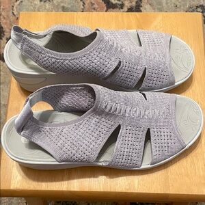 Bzees Light Gray & lavender Knit Sandals
